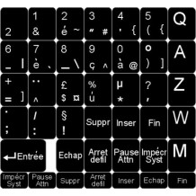Schwarze Tastaturaufkleber – Französisch