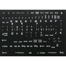N10 Schwarze Tastaturaufkleber - Deutsche – großes Set - 13:10mm