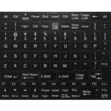 N7 Schwarze Tastaturaufkleber – großes Set - 13:13mm