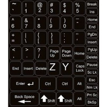 Schwarze Tastaturaufkleber – Mittleres Set