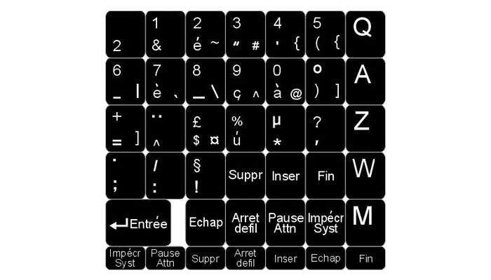 Schwarze Tastaturaufkleber – Französisch