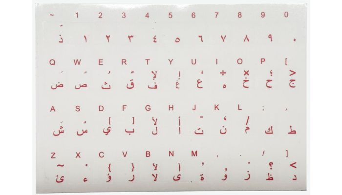 N16 Transparent Tastaturaufkleber – Arabisch - großes Set - 12mm x 10mm