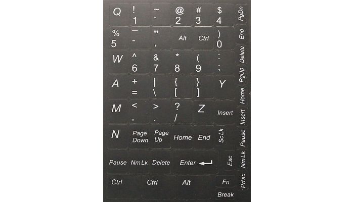 N8 Grau Tastaturaufkleber – großes Set - 12,5:10,5mm