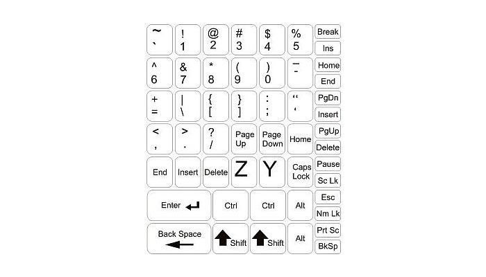 Weisse Tastaturaufkleber – Mittleres Set